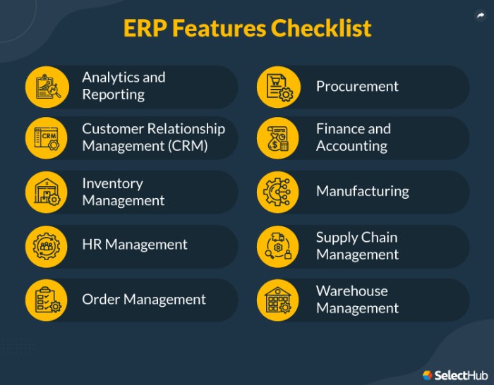 Erp software features generation report